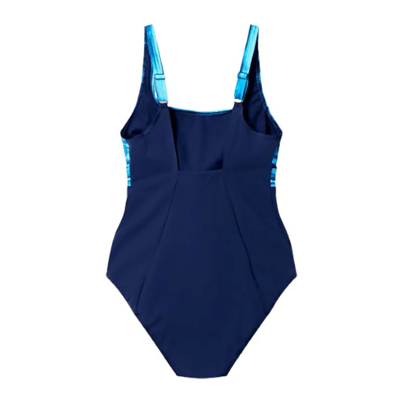 Speedo Women's Contour Eclipse Printed Swimsuit Peacoat/Lavender/Night-1