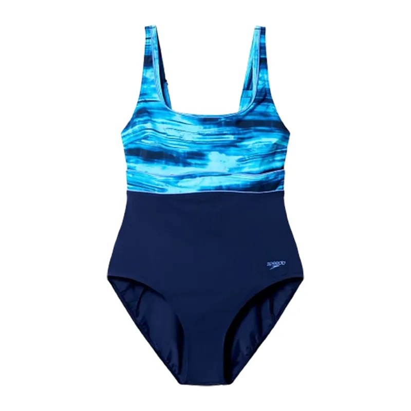 Speedo Women's Contour Eclipse Printed Swimsuit Peacoat/Lavender/Night