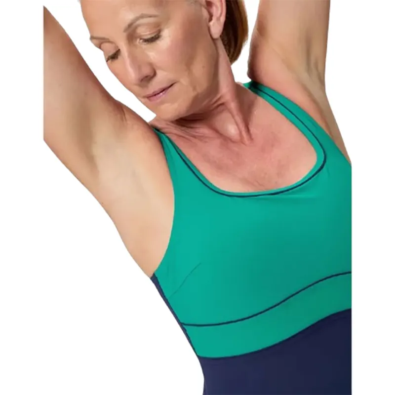 Speedo Women's Contour Eclipse Solid Swimsuit Teal/Navy-4