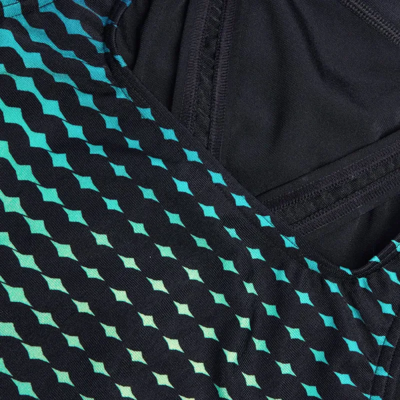 Speedo Women's Digital Printed Medalist Swimsuit Black/Green-8