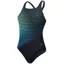 Speedo Women's Digital Printed Medalist Swimsuit Black/Green