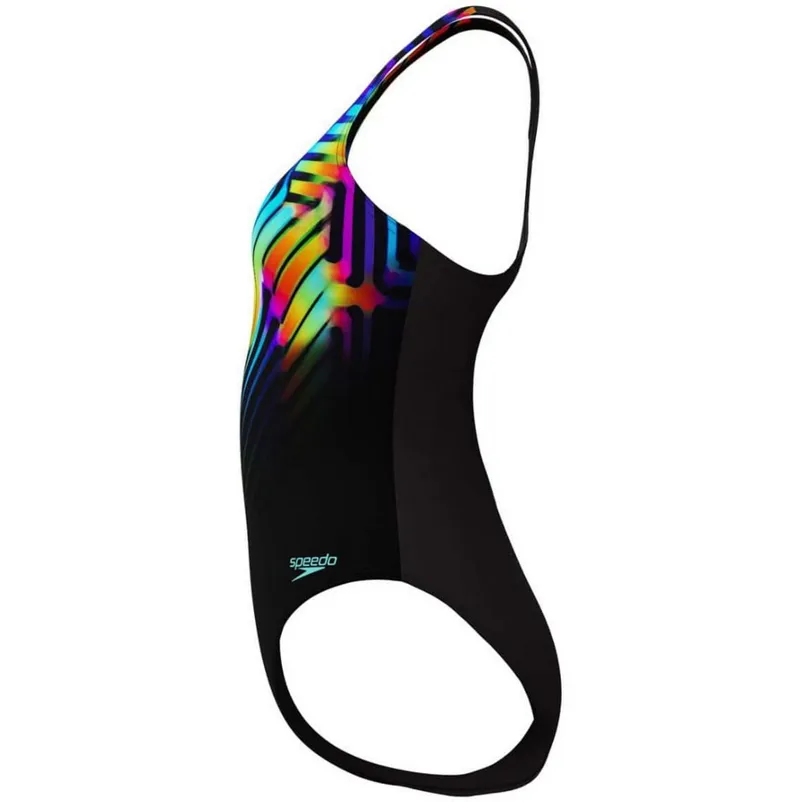 Speedo Women's Digital Printed Medalist Swimsuit Pahala Blend/Speedo Black-5