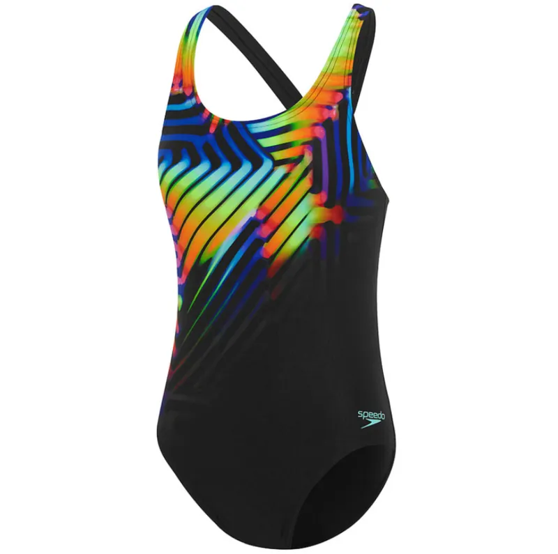 Speedo Women's Digital Printed Medalist Swimsuit Pahala Blend/Speedo Black