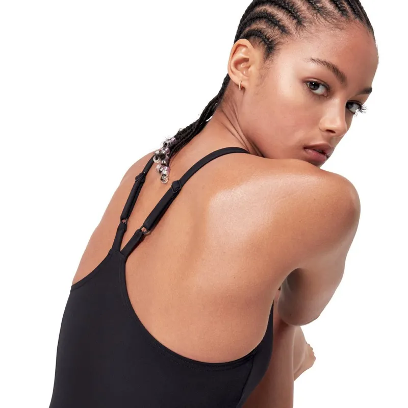 Speedo Women's End+ V Back Longer Body Swimsuit Black-8