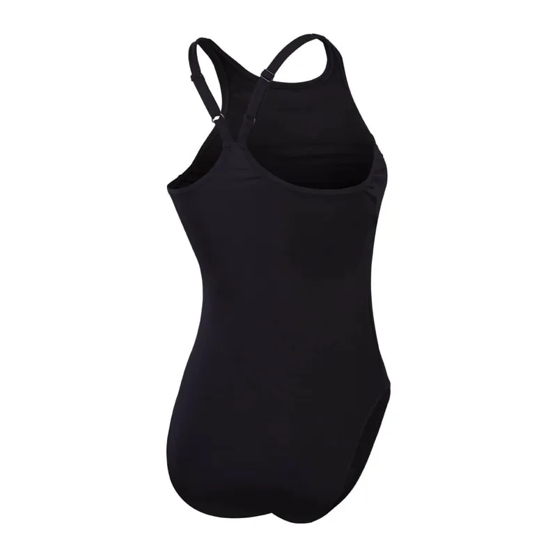 Speedo Women's End+ V Back Longer Body Swimsuit Black-1