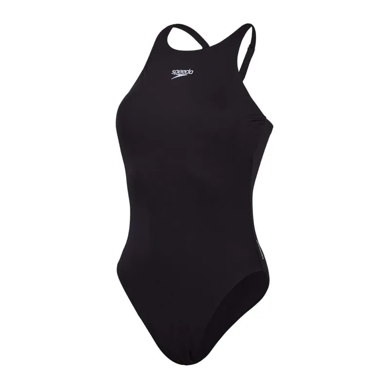 Speedo Women's End+ V Back Longer Body Swimsuit Black