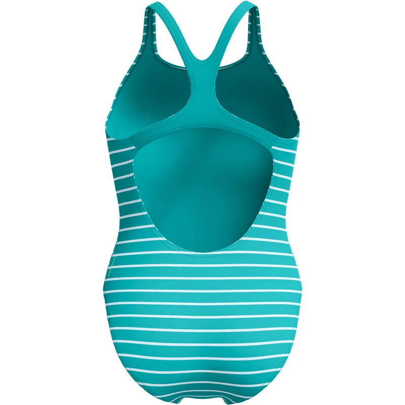 Speedo Women's Endurance+ Printed Medalist One Piece Swimsuit Turquoise Gem-3