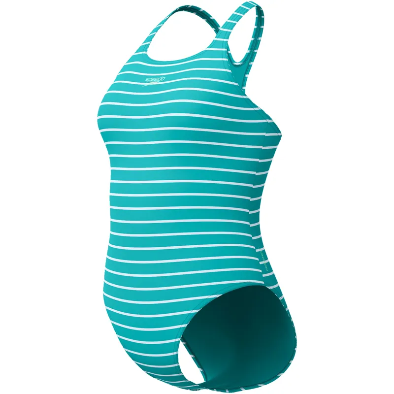 Speedo Women's Endurance+ Printed Medalist One Piece Swimsuit Turquoise Gem