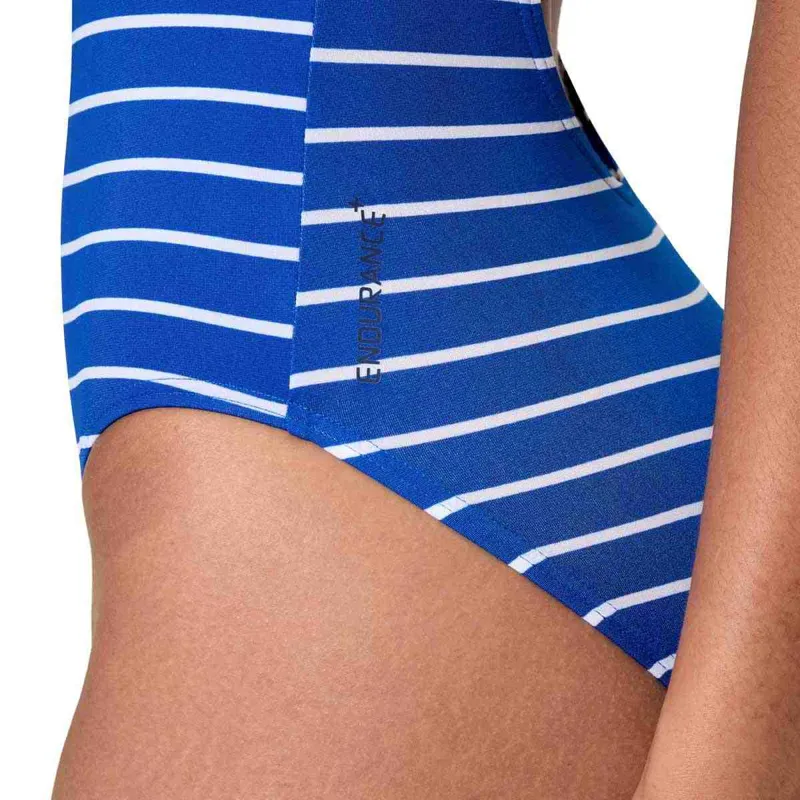 Speedo Women's Endurance+ Printed Medalist Swimsuit Blue/White-5
