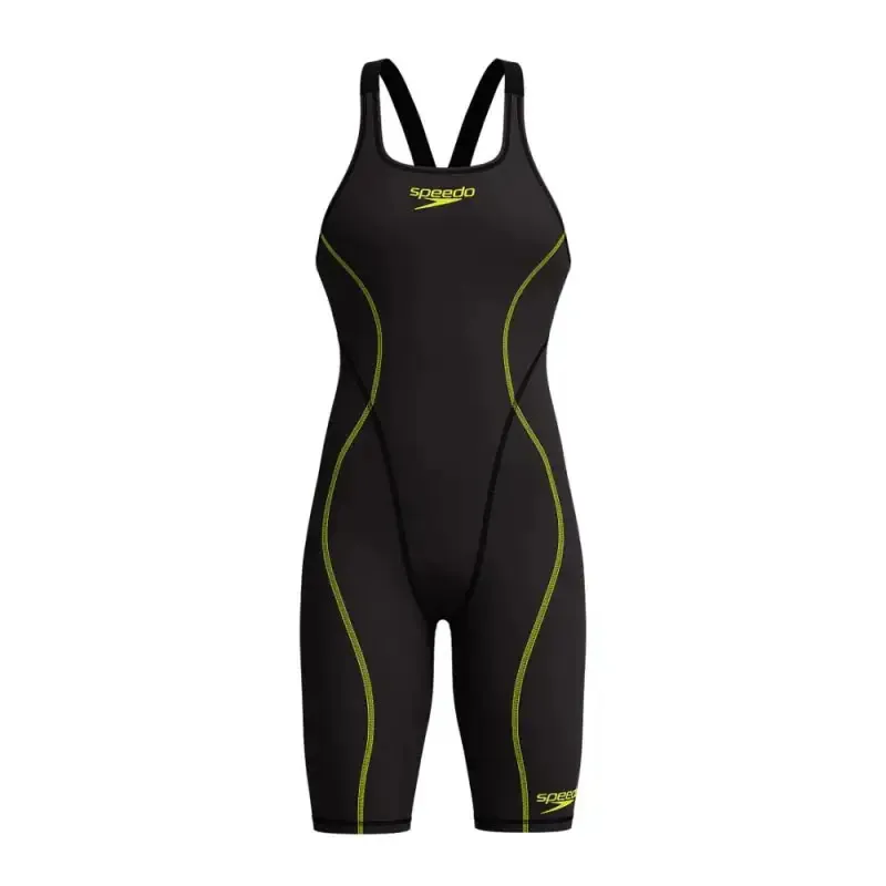 Speedo Women's Fastskin Hyperspark Solid Openback Kneeskin Black