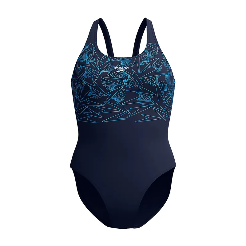 Speedo Women's Hyperboom Placement Muscleback One Piece Lagoon Blue