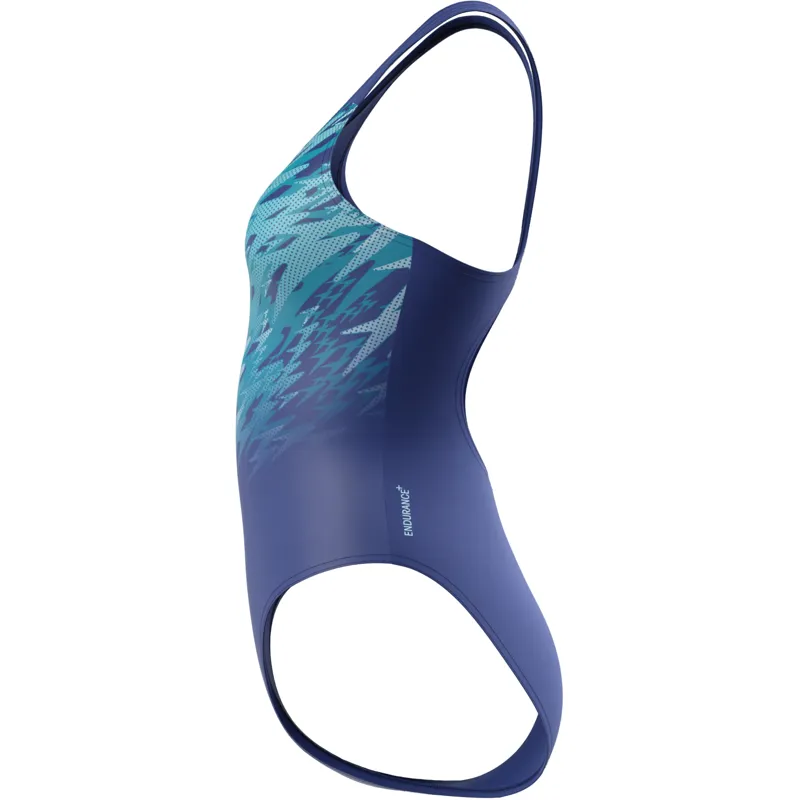 Speedo Women's Hyperboom Placement Muscleback Swimsuit Night Watch/Glacier Blue-6