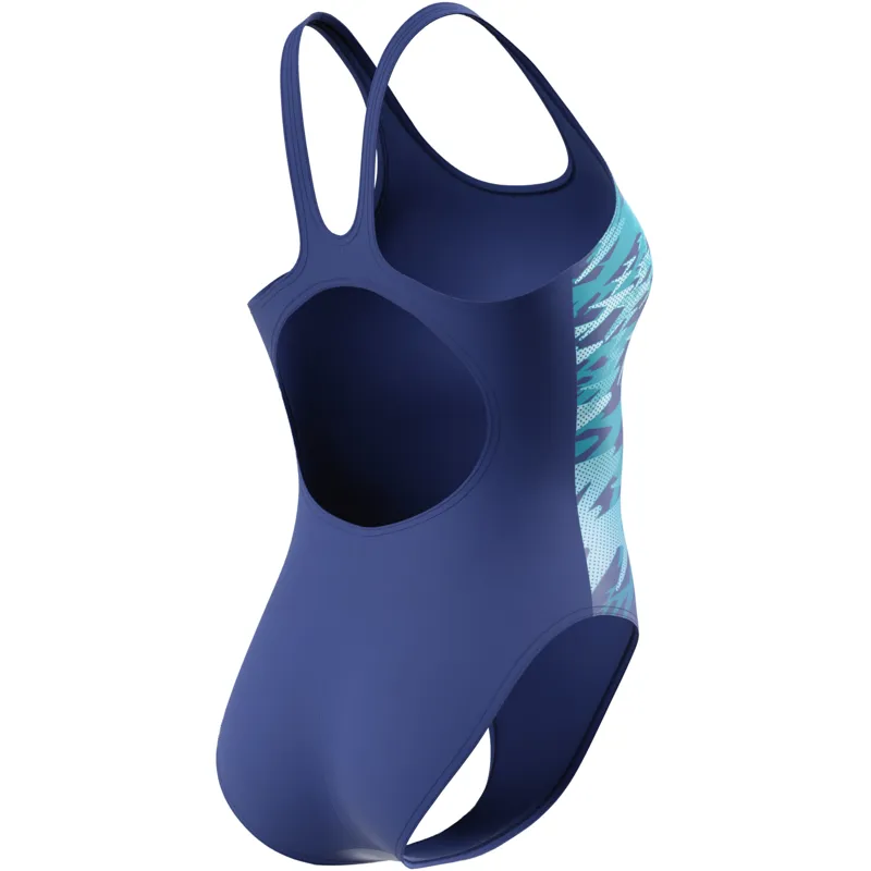 Speedo Women's Hyperboom Placement Muscleback Swimsuit Night Watch/Glacier Blue-5