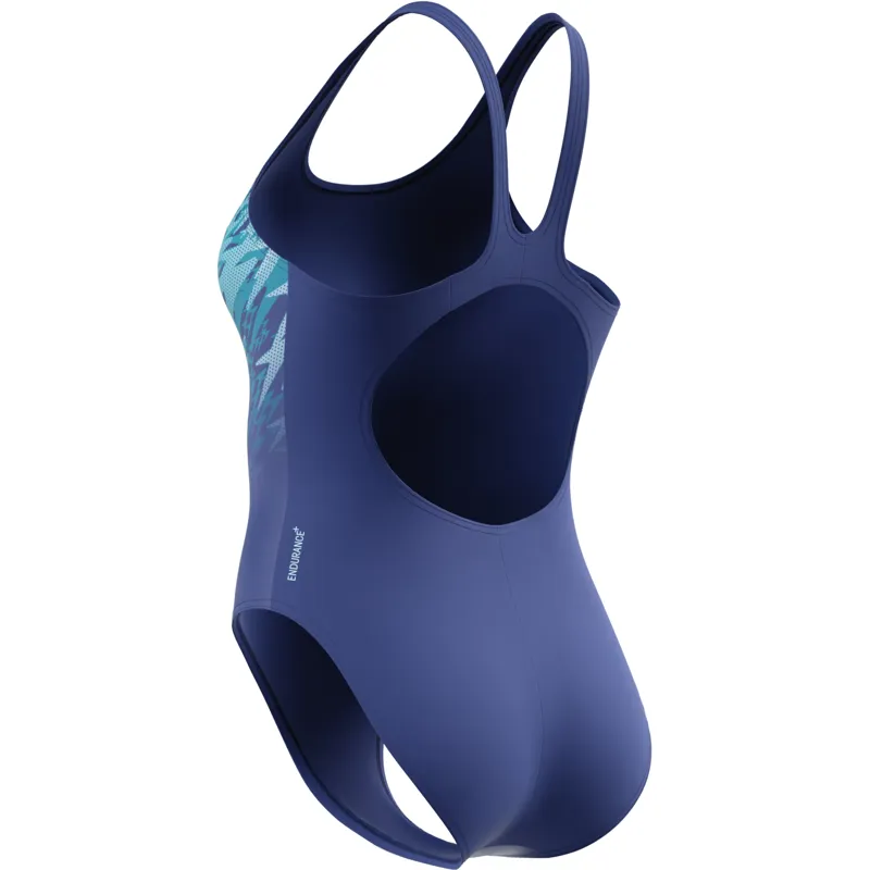Speedo Women's Hyperboom Placement Muscleback Swimsuit Night Watch/Glacier Blue-4