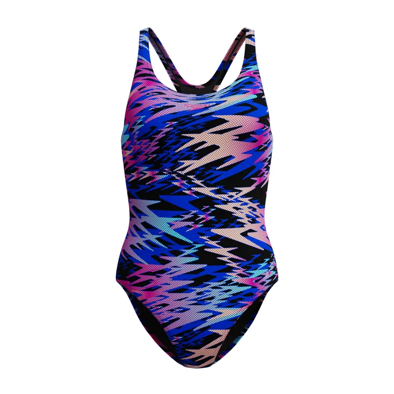 Speedo Women's Hyperboom Printed Medalist Swimsuit Black/Pink
