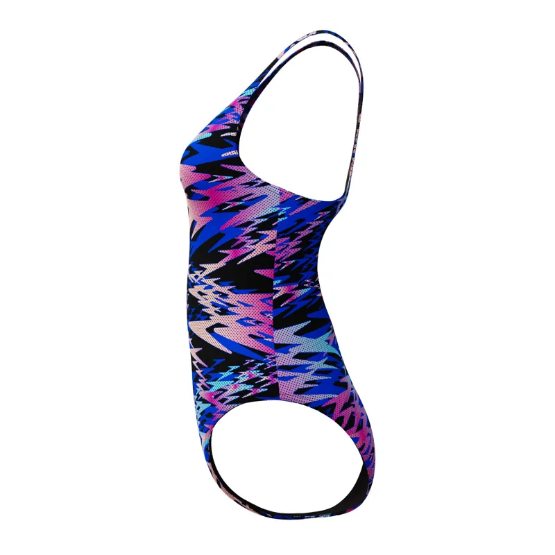 Speedo Women's Hyperboom Printed Medalist Swimsuit Black/Pink-6