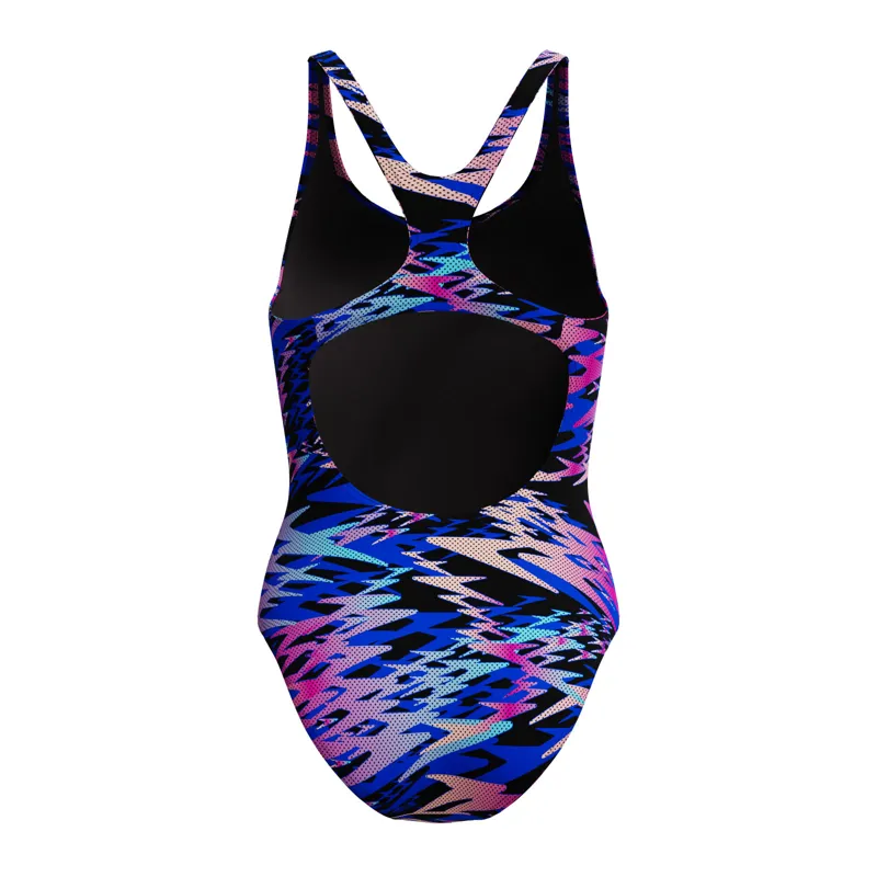 Speedo Women's Hyperboom Printed Medalist Swimsuit Black/Pink-4