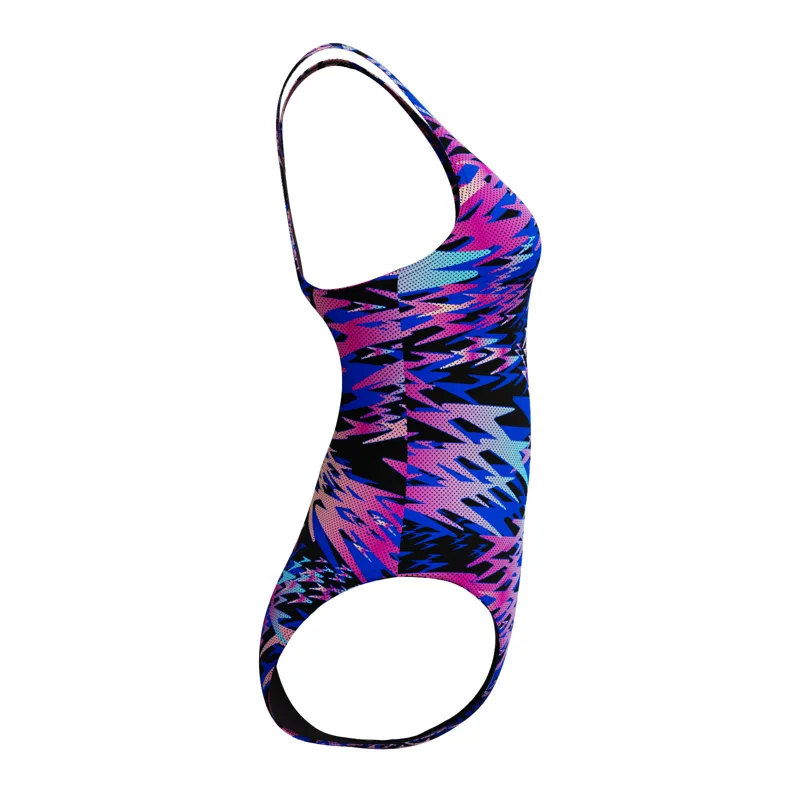 Speedo Women's Hyperboom Printed Medalist Swimsuit Black/Pink-2