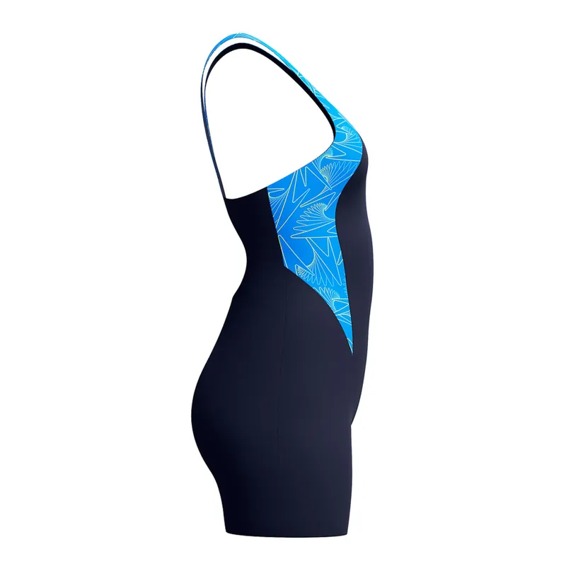 Speedo Women's Hyperboom Splice Legsuit One Piece Lagoon Blue-2