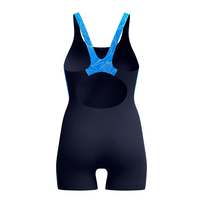 Speedo Women's Hyperboom Splice Legsuit One Piece Lagoon Blue-1