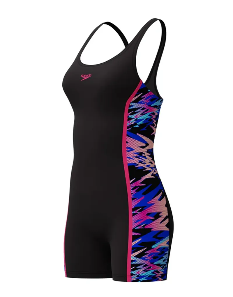 Speedo Women's Hyperboom Splice Muscleback Legsuit Black/Pink