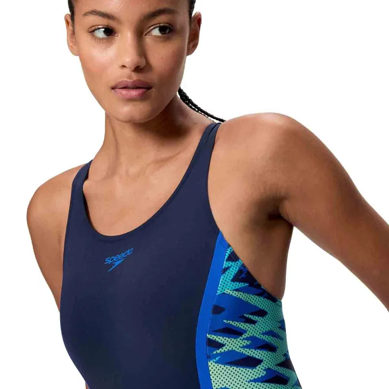 Speedo Women's Hyperboom Splice Muscleback Legsuit Navy/Blue-4