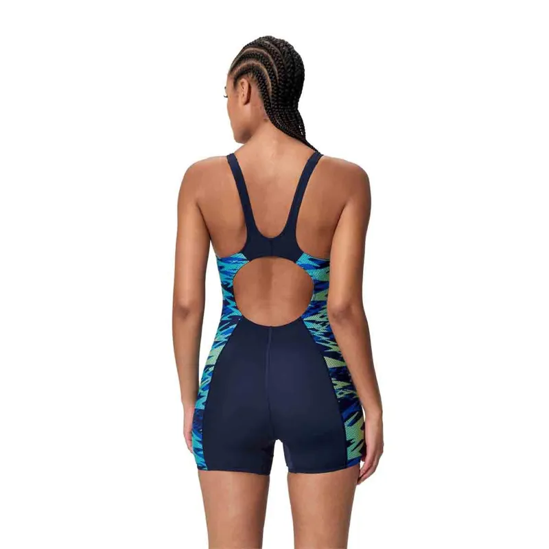Speedo Women's Hyperboom Splice Muscleback Legsuit Navy/Blue-2