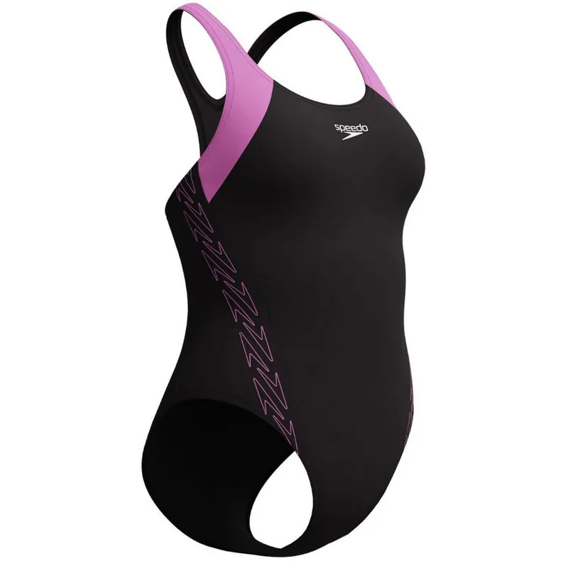 Speedo Women's Hyperboom Splice Racerback Swimsuit Neon Violet