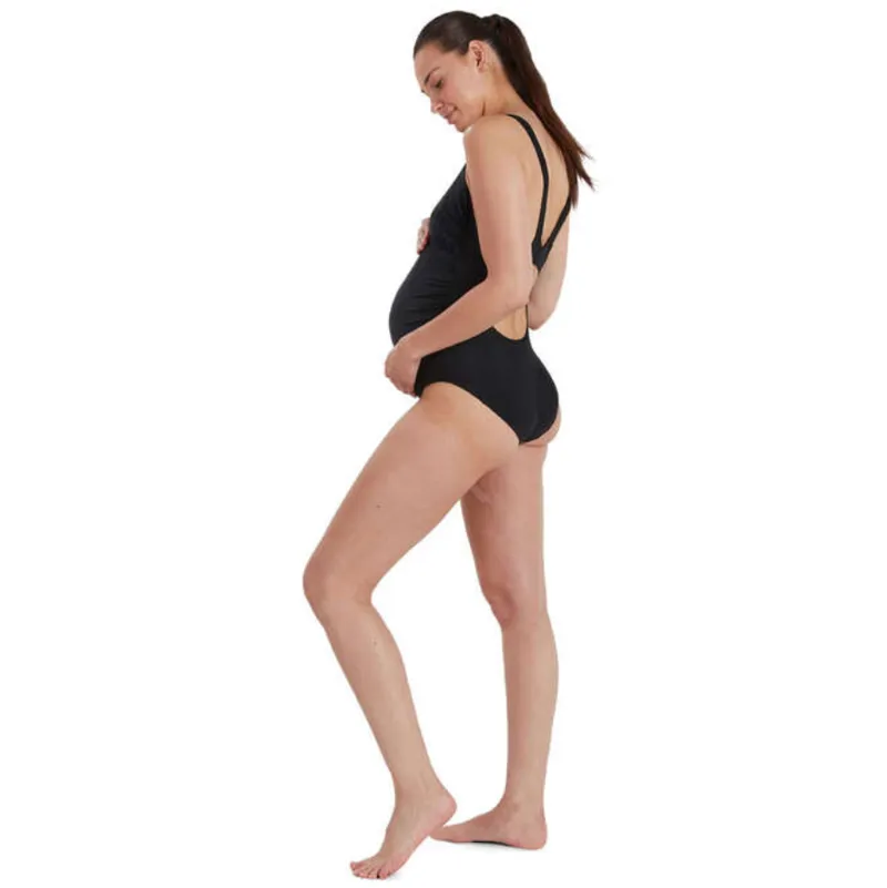 Speedo Women's Maternity Fitness One Piece Swimsuit Black-3
