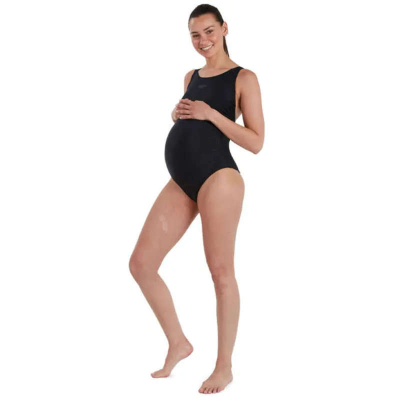 Speedo Women's Maternity Fitness One Piece Swimsuit Black-1