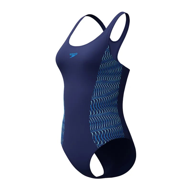 Speedo Women's Medalist Placement Swimsuit Navy/Light Blue-3