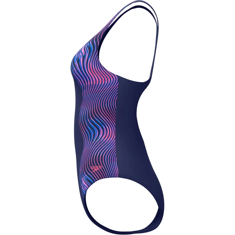 Speedo Women's Medalist Printed Swimsuit Purple/Navy-5