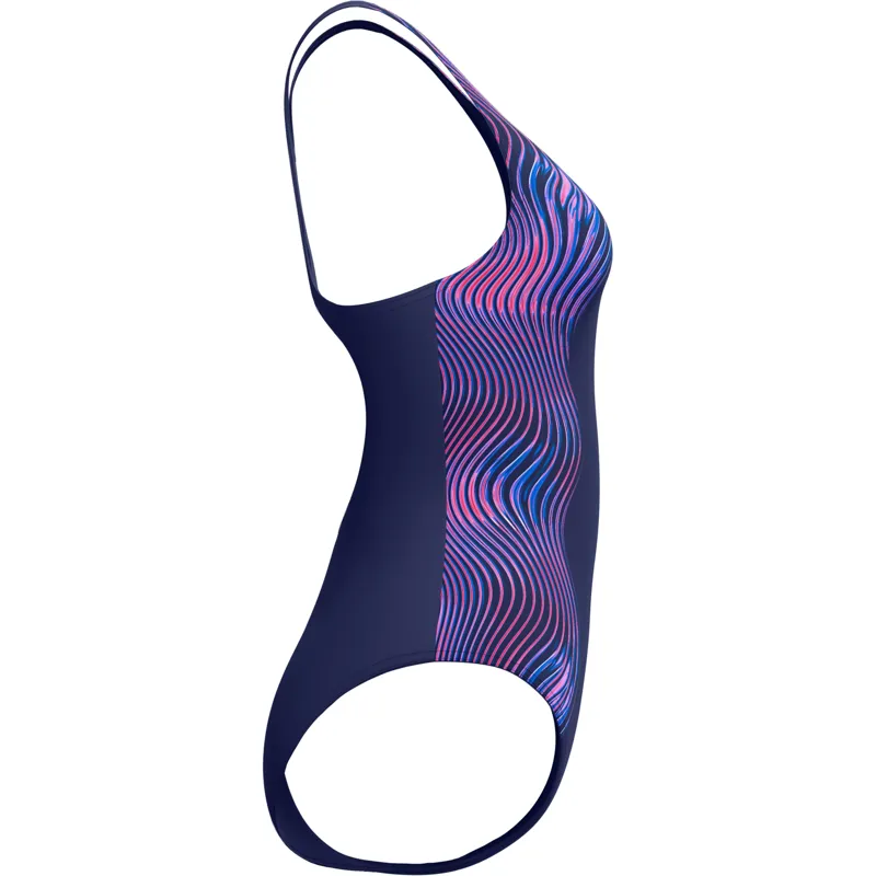 Speedo Women's Medalist Printed Swimsuit Purple/Navy-4