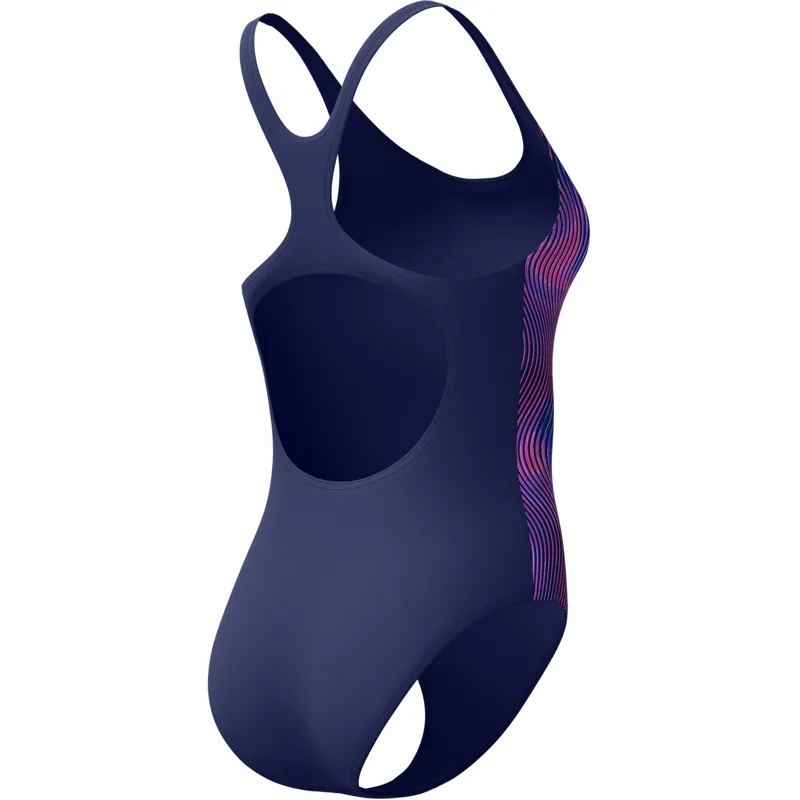 Speedo Women's Medalist Printed Swimsuit Purple/Navy-3