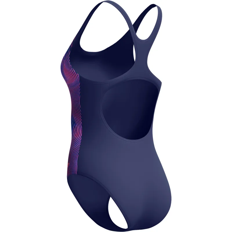 Speedo Women's Medalist Printed Swimsuit Purple/Navy-2