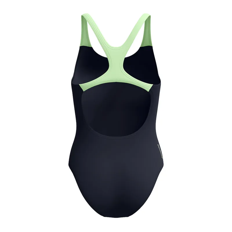 Speedo Women's Medley Logo Medalist Swimsuit Black/Green-1