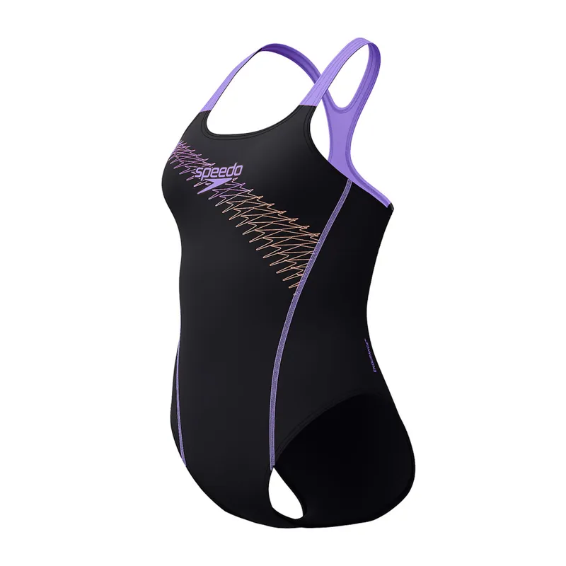 Speedo Women's Medley Logo One Piece Swimsuit Bright Peach