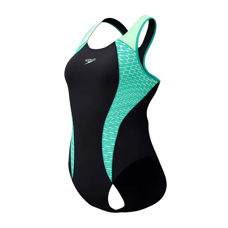 Speedo Women's Placement Laneback One Piece Swimsuit Turquoise Gem