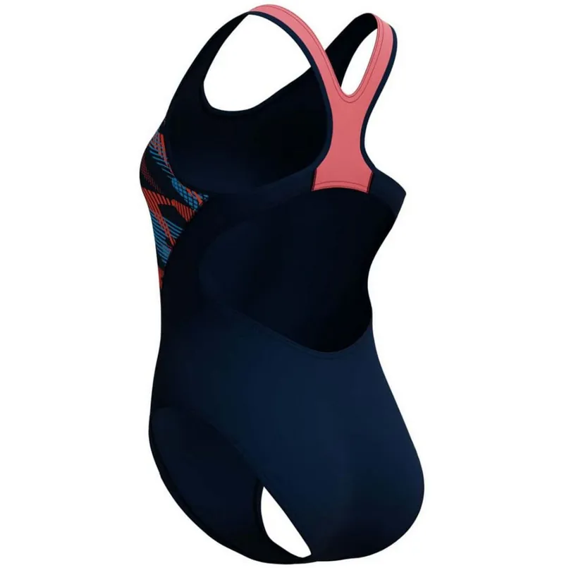 Speedo Women's Placement Laneback Swimsuit True Navy-5