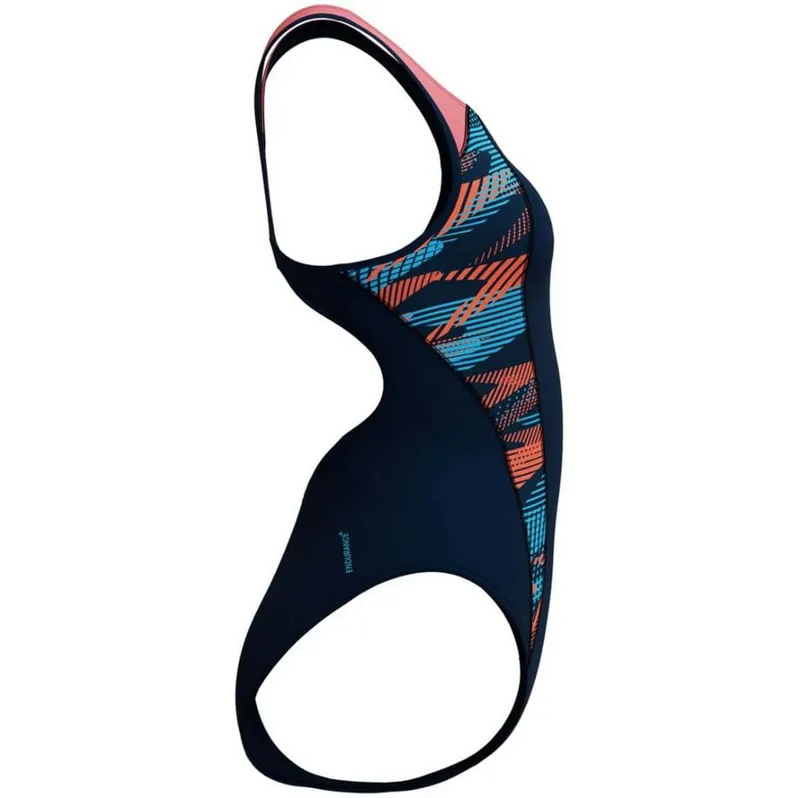 Speedo Women's Placement Laneback Swimsuit True Navy-4