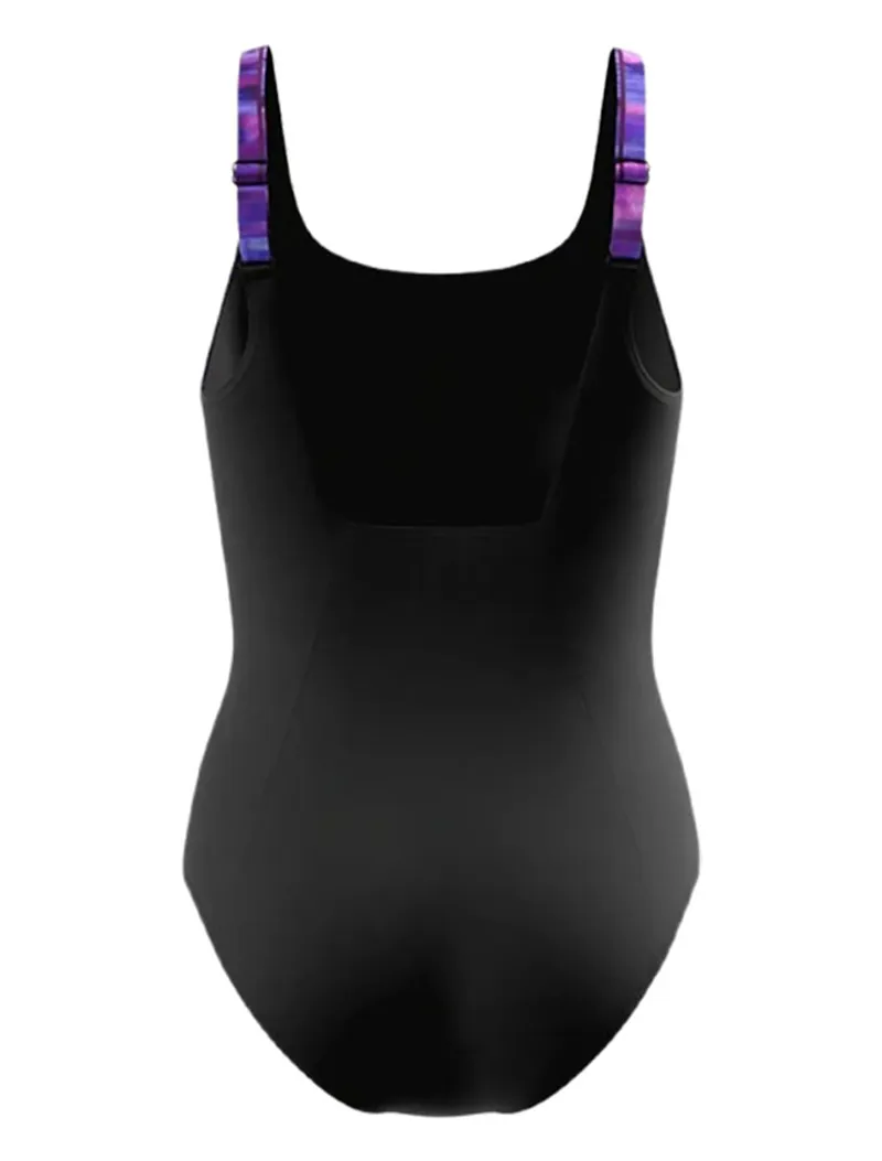 Speedo Women's Print Contour Eclipse Swimsuit Anthracite/Berry/Wineberry-3