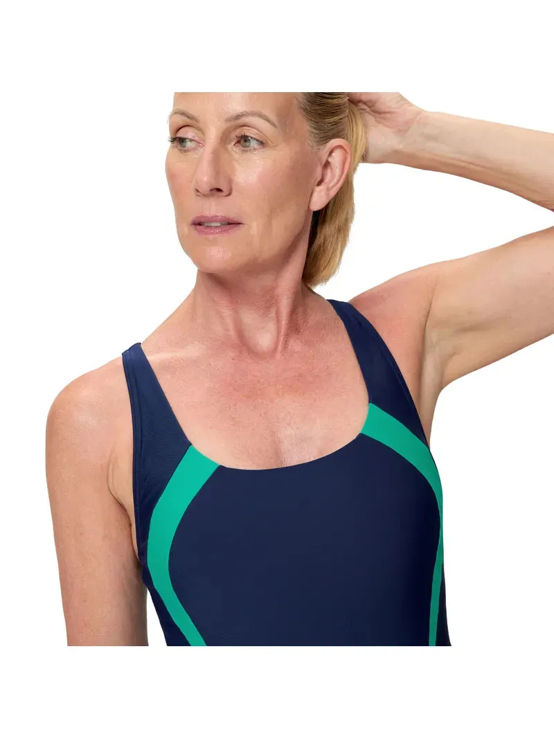 Speedo Women's Quantum Contour Swimsuit Navy/Teal-5