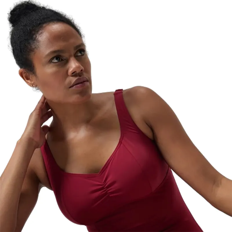 Speedo Women's Shaping AquaNite Swimsuit Burgundy Red-7