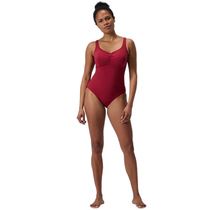 Speedo Women's Shaping AquaNite Swimsuit Burgundy Red-5