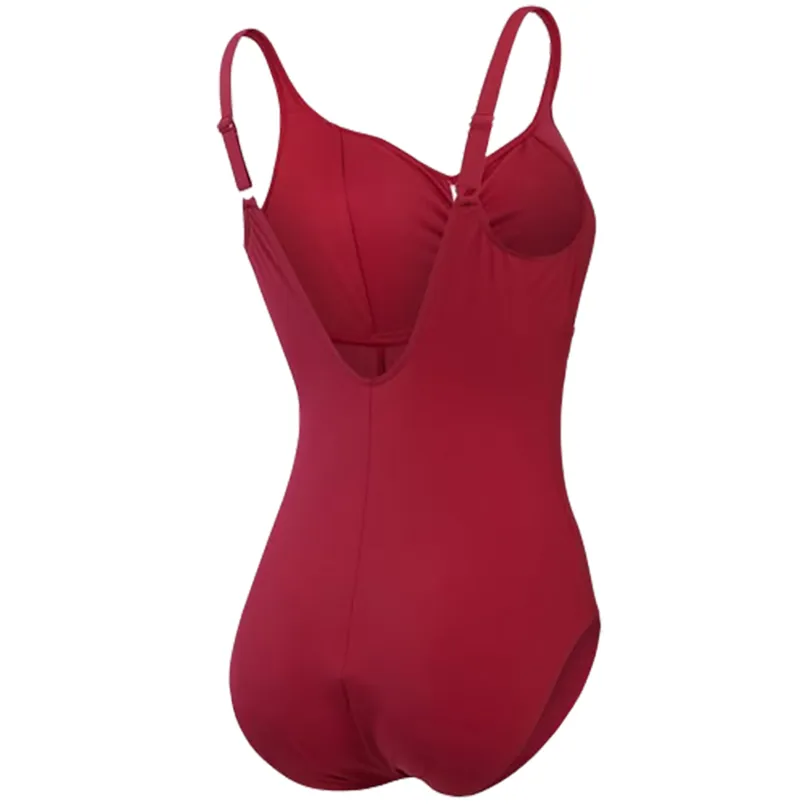 Speedo Women's Shaping AquaNite Swimsuit Burgundy Red-1