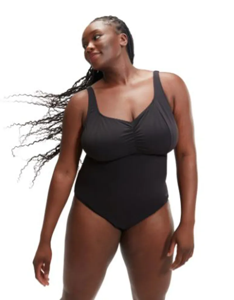 Speedo Womens Shaping AquaNite Swimsuit Plus Size in Black