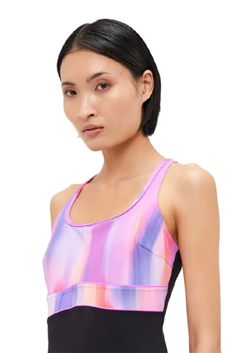 Speedo Women's Shaping Contour Eclipse Printed Swimsuit Neon Violet-4
