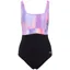 Speedo Women's Shaping Contour Eclipse Printed Swimsuit Neon Violet