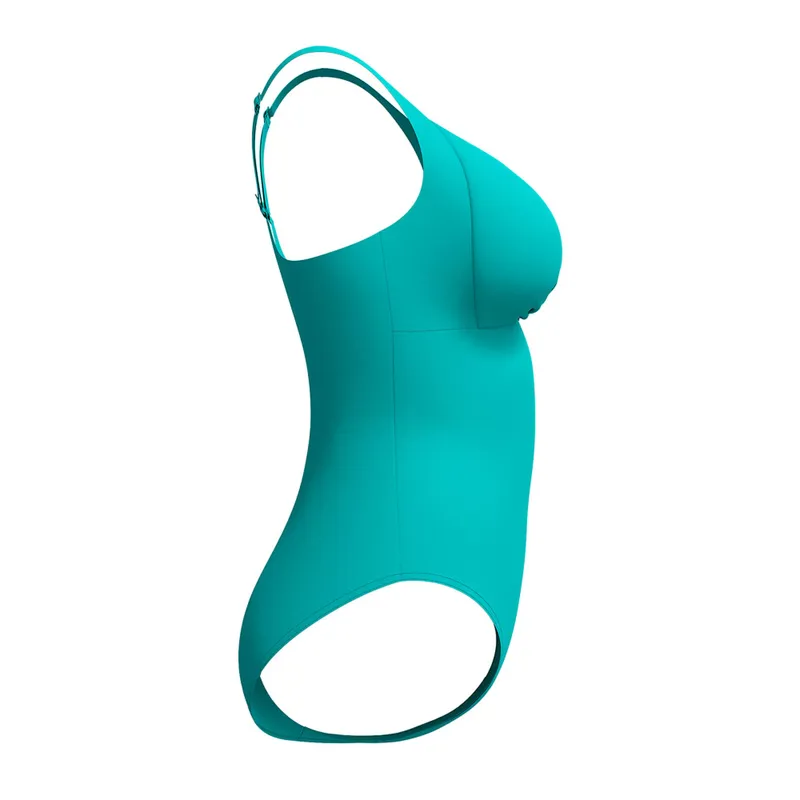Speedo Women's Shaping Cross Knot One Piece Swimsuit Turquoise Gem-1