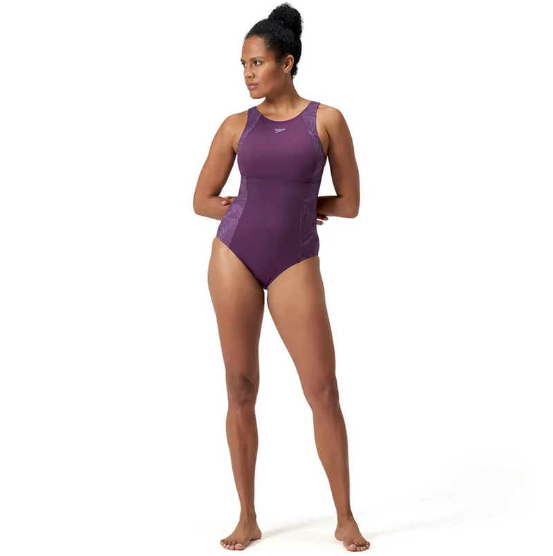 Speedo Women's Shaping Lapisnite One Piece Swimsuit Plum Dandy-5